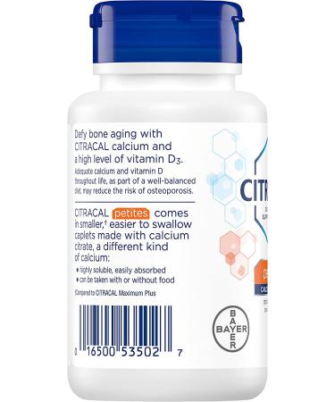 Citracal Calcium + D3 Petites - 100 Coated Caplets for Bone Health - Buy Online on GoSupps.com
