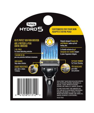 Schick Hydro 5 Sense Energize Razor Refills for Men - Pack of 4 - Buy Online on GoSupps.com