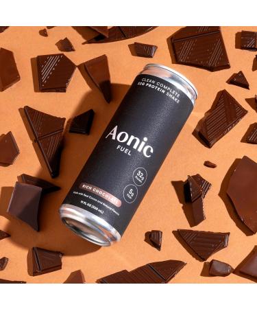 Aonic Fuel 32g Protein Shake 5g Fiber Lactose-Free Complete Amino Acid Profile No Added Sugar Made with Real Cocoa 11 fl oz (Pack of 12) - Rich Chocolate - Buy Online on GoSupps.com