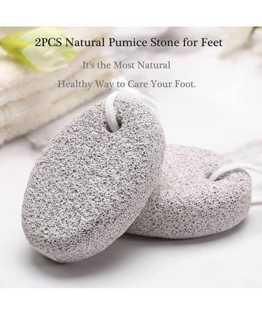2PCS Natural Pumice Stone for Feet - HOOMBOOM Lava Pedicure Tools Callus Remover - Exfoliating Foot File for Dead Skin Removal - Men/Women - Buy Online on GoSupps.com