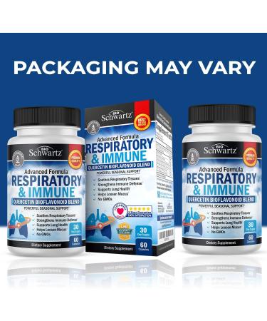 BioSchwartz Respiratory & Immune Lung Support Supplement with Quercetin (1 Month Supply) Plus Elderberry Gummies with Zinc and Vitamin C for Adults Immune Support (1 Month Supply) - Buy Online on GoSupps.com