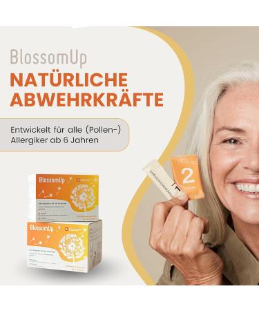 Blossomup Drinking Powder for Hay Fever & Pollen Allergy - 150g Dietary Supplements | Refreshing Orange Flavor 4-Week Supply Made in Switzerland - Buy Online on GoSupps.com
