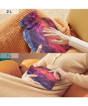 Colorful 1L Hot Water Bottle with Plush Cover - Winter Heater for Kids & Adults - Buy Online on GoSupps.com