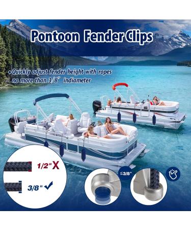 Pontoon Boat Fender Clips for Docking - Square Rail Hangers for Pontoon Bumpers - Grey (4 Pack) - Buy Online on GoSupps.com
