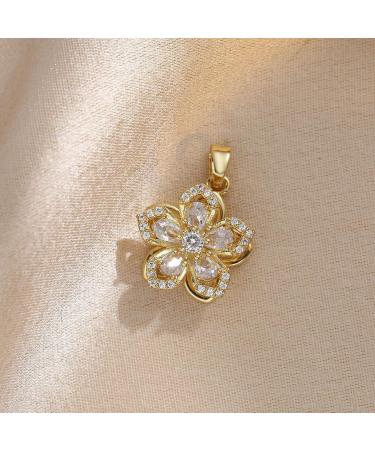 Shop Southjieling Girls' Heart Necklace - Adjustable Bauhinia-Zircon Flower Collarbone Chain | Korean Fashion for Women - Buy Online on GoSupps.com