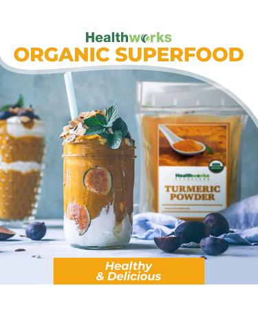 Healthworks Turmeric Powder 16oz - Raw Organic Ground Curcumin with Antioxidants | Keto, Paleo, Vegan, Non-GMO | Anti-Inflammatory Blend - 1lb Pack - Buy Online on GoSupps.com