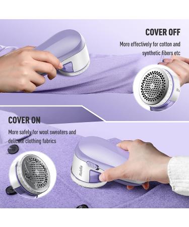 Ruidla Fabric Shaver Defuzzer - Rechargeable Electric Lint Remover with Stainless Steel Blades - Dual Protection - Purple - Buy Online on GoSupps.com