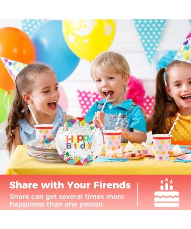 CENLBJ Happy Birthday Party Plates Colorful Birthday Party Disposable Plates 9inch-50pcs Birthday Party Paper Plates for Birthday Party Decorations HappyBirthday-B - Buy Online on GoSupps.com