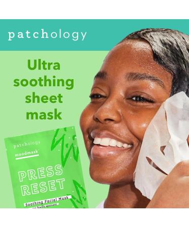 Patchology Press Reset Aloe Vera Face Mask - Moisturizing Lavender & Vitamin B5 Sheet Masks for Skin Relaxation - Ideal for Sun-Exposed Skin (4 Count) | International Shipping Available - Buy Online on GoSupps.com