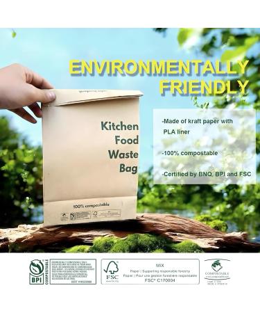 Greenliving Supplies - Kitchen Food Waste Bags - Compostable bags - Leak Resistant - Plastic Free - 40 Small Garbage Bags - Buy Online on GoSupps.com