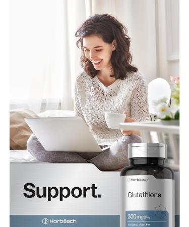 Horbaach Glutathione Supplement | 300mg | 60 Capsules | Non-GMO & Gluten Free | Reduced Form - Buy Online on GoSupps.com