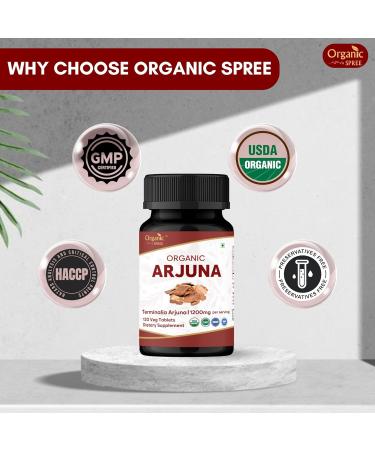 ORGANIC SPREE Arjuna & Mukta Vati Supplement 120 Tablets Each USDA Organic Terminalia Arjuna & Ayurvedic Blend - Buy Online on GoSupps.com