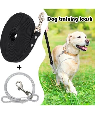 Waterproof Dog Drag Line | Chew Proof Tie-Out Linen for All Dog Sizes | 3-30m Robust Leash - Black 5m - Buy Online on GoSupps.com