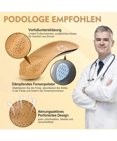 3/4 Length Orthotic Insoles for Plantar Fasciitis | Cushioning Support for Flat Feet | Shoe Inserts for Men & Women - EU Size 35/36 - Buy Online on GoSupps.com