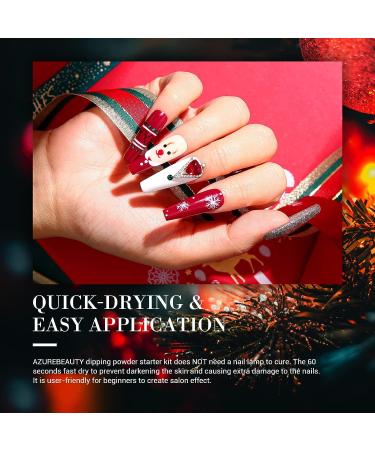 AZUREBEAUTY Glitter Nail Dip Powder Set - 6 Colors for Festive French Manicures | DIY Christmas Gifts - Buy Online on GoSupps.com