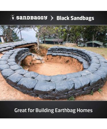 Sandbaggy Black Sandbags | 14x26 Inch | 4000 HR UV Protection | Ultra-Tough Empty Poly Bags | Trusted by US Military (10 Bags) - Buy Online on GoSupps.com