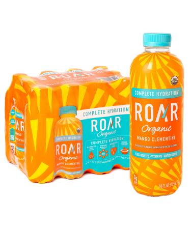 Roar Organic Electrolyte Infusions - USDA Organic - Mango Clementine - with Antioxidants, B Vitamins, Low-Calorie, Low-Sugar, Low-Carb, Coconut Water Infused Beverage 18 Fl Oz (Pack of 12) Mango Clementine 18 Fl Oz (Pack of 12)