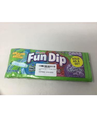 Fun Dip 3 Flavor Pack - RazzApple, Cherry, and Grape - 1.4 oz Packs (Pack of 6) - Buy Online on GoSupps.com