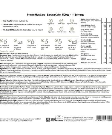 Protein Works Banana Cake Mix | High Protein Low Sugar Mug Cake | 150 Cal | 11 Servings | 500g - Buy Online on GoSupps.com