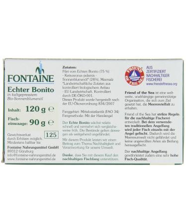 Fontaine Tuna-Bonito in Organic Sunflower Oil - 120g Canned Fish (Pack of 3) | Premium Quality International Shipping - Buy Online on GoSupps.com