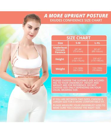 Women's Posture Corrector Adjustable Back Brace Adjustable and Full Back Support Improves Back Posture and Lumbar Support L-XL Pink - Buy Online on GoSupps.com