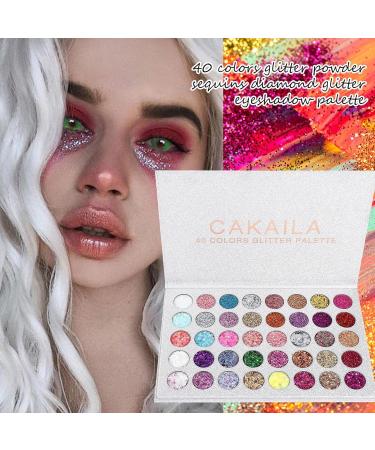 2 Eyeshadow Pallets | Eye Shadow with Different 40colors | Eyeshadow Palette White Silver Colorful Sparkly Eye Makeup Eyeshadow for Women 2 Pcs a - Buy Online on GoSupps.com