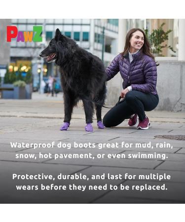 PAWZ PAWB-L Dog Boots - Black Large (1 Pack) | Durable Waterproof Pet Footwear for All Seasons - Buy Online on GoSupps.com