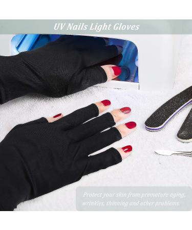 Tongyend UV Gloves for Gel Nails - Professional Fingerless Protection for Nail Lamp Dryer | Outdoor Use - Black/White - Manicure & Skin Care - Buy Online on GoSupps.com