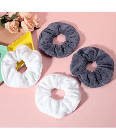 IVARYSS Super Towel Scrunchies - Absorbent Microfiber for Frizz-Free Drying Hair - 4 PCS (White Grey) - Buy Online on GoSupps.com