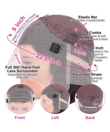 20 Inch Body Wave 360 Lace Front Human Hair Wig - Pre-Plucked, 180% Density, Transparent Full Lace, Bleached Knots - Natural Color for Black Women - Buy Online on GoSupps.com