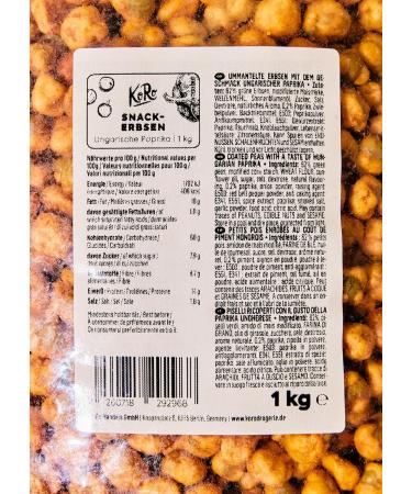 KoRo - Hungarian pepper pea snack 1kg - Crunchy peas with paprika spices - Smoky and spicy flavor - Vegan alternative to trad - Buy Online on GoSupps.com
