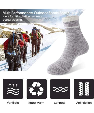 Puqik Multi Performance Cushion Walking Socks - Beige/Grey/Black, Size 10.5-13 | Ideal for Outdoor Camping, Hiking, and Trekking - Buy Online on GoSupps.com