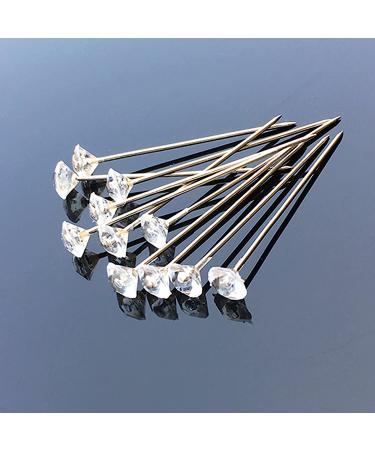 100pcs 2 Inch Corsage Boutonniere Pins with Diamond Rhinestones - Ideal for Wedding Bouquets, Hair Accessories, Jewelry, DIY Crafts - Buy Online on GoSupps.com