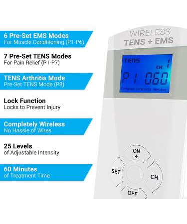 iReliev Wireless TENS + EMS Therapeutic Wearable System - Pain Relief, Arthritis, Muscle Conditioning - Buy Online on GoSupps.com