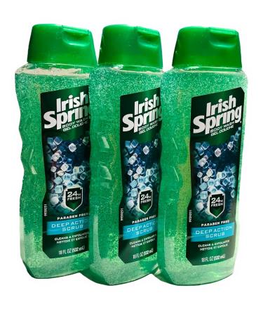 Irish Spring Body Wash Deep Action Scrub 18 oz - Pack of 3 - Buy Online on GoSupps.com