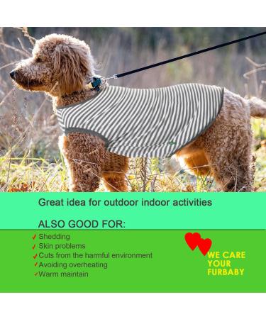 Sychien Dog T-Shirt 2-Pack - Soft Combed Cotton Breathable & Sun Protection - Large Gray-White Striped Shirt for Boys Girls & Dogs - Buy Online on GoSupps.com