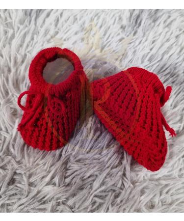 Royal Icon Baby Booties 0-3 Months | Warm & Safe Baby Slippers for Boys & Girls | Newborn Baby Boots Ri401 Red - Buy Online on GoSupps.com