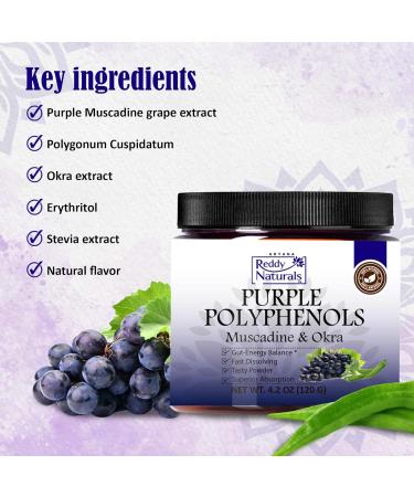 Reddy Naturals Purple Polyphenols with Muscadine Grape Extract Rich in Natural Antioxidants from Mascadine Grape Extract Plant-Based Wellness Support 4.2 oz - Buy Online on GoSupps.com
