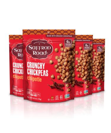 Saffron Road Chipotle Crunchy Chickpea Snack, 6oz - Gluten Free, Non-GMO, Halal, Kosher, Vegan