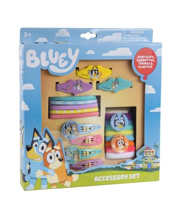 Luv Her Bluey Girls 20 Piece Accessory Set with 3 Barrettes  4 Snap Hair Clips  5 Elastics and 8 Terry Ponies- Ages 3+ - Buy Online on GoSupps.com