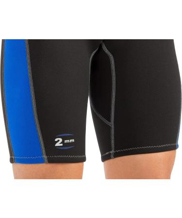 Cressi Men's Full Front Zip Wetsuit for Swimming, Snorkeling, Scuba Diving - Lido Short, Medium Black/Blue - Buy Online on GoSupps.com