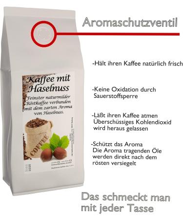 The Coffee and Tea Company Aromakaffee Flavored coffee whole beans freshly roasted by us hazelnut 1000 grams - Buy Online on GoSupps.com