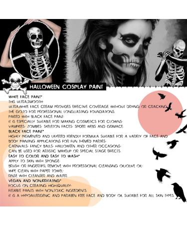 White & Black Face Paint Kit for Halloween & Cosplay | Non-Toxic SFX Makeup with Brushes | Perfect for Adults & Kids - The Ultimate Face & Body Painting Solution - Buy Online on GoSupps.com