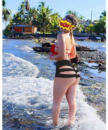 High Waisted Butt Lifting Cut Out Yoga Shorts - Black, Size Small | Gym Active Hot Pants - Buy Online on GoSupps.com