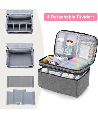 Buy Gray Medicine Organizer & Storage Bag - Family First Aid Box for Emergency Meds Supplements Travel | Pill Bottle Organizer - Buy Online on GoSupps.com