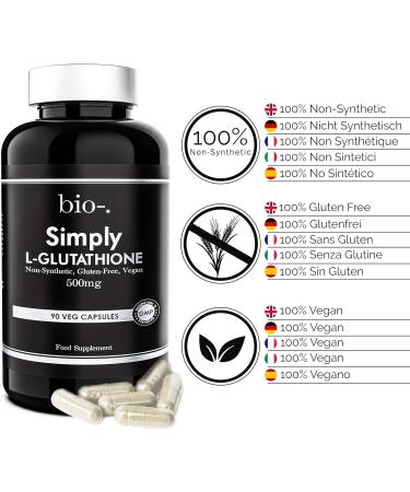 Biodash 500 Milligrams of Simply L-glutathione Capsules - 90 Vegetarian Tablets - Clear - Buy Online on GoSupps.com