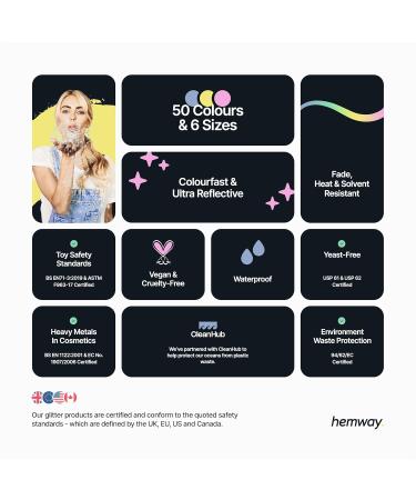 Hemway Ultrafein Extra Fine Glitter - Pink Holographic 100g | Cosmetic Safe Ultra-Sparkle Glitter for Crafts & Makeup - Buy Online on GoSupps.com