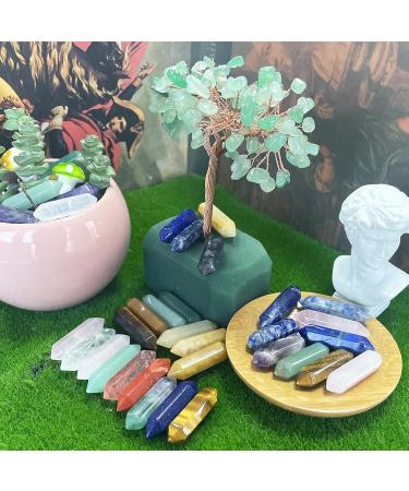 Xiannvxi 15PC Healing Crystal Stones Set - Natural Gemstones Chakra Magic Wands Rose Quartz Obsidian Tiger Eye & Reiki Gift - International Shipping Available - Buy Online on GoSupps.com