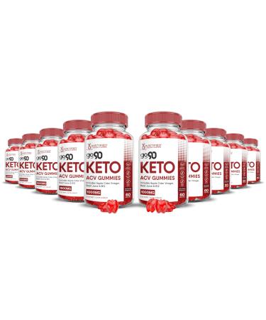 (10 Pack) Go 90 Keto ACV Gummies Advanced Formula 1000MG Go90 Keto Gummies Apple Cider Vinegar Formulated with Pomegranate Beet Juice Powder B12 Vegan Non GMO 600 Gummys