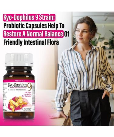Kyolic - Kyo-Dophilus Probiotic 9 Strain 3 Billion 30 Capsules - Lactobacillus and Bifidobacterium Probiotic Supplement - Healthy Gut Intestinal Flora Indigestion Relief & Bowel Movement Supplement 30 count (Pack of 1) - Buy Online on GoSupps.com